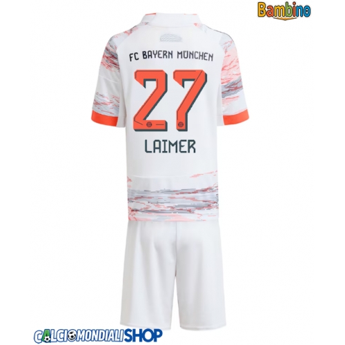 Maglie da calcio Bayern Munich Konrad Laimer #27 Seconda Maglia Bambino 2025-26 Manica Corta + Pantaloni corti)
